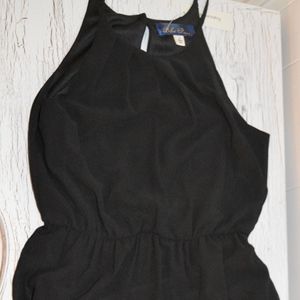 S Blue Rain Solid Black Maxi dress